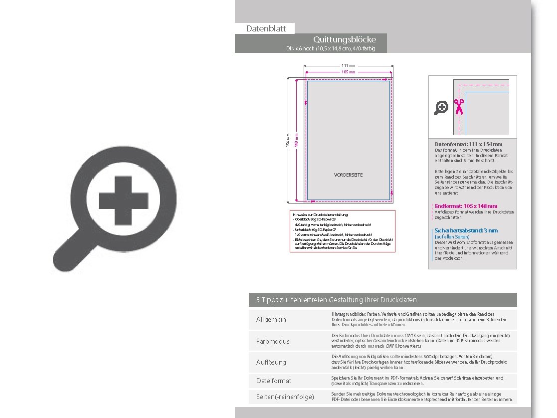 Product Bild quittungsblock_din_a6_hoch__6-fach__1_1-farbig__50_s__tze_je_block