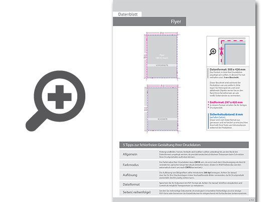Product Bild multiloft-flyer_din_a3_hoch_(29_7_cm_x_42_0_cm)_beidseitig_folienkaschiert_matt_mit_beidseitig_partieller_uv-lackierung__4_4_farbig_(beidseitiger_druck)