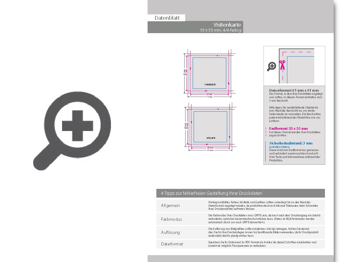 Product Bild visitenkarten_quadratisch_4_4_farbig_55_x_55_mm_(beidseitiger_druck)__300g_folienkaschiert_matt